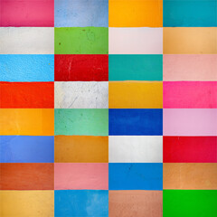 Square mosaic of coloured patterns