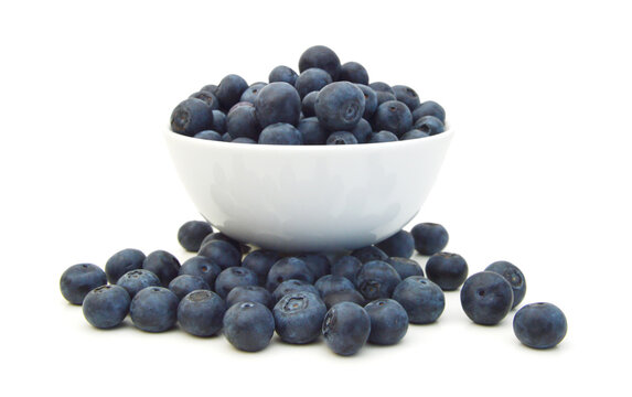 Blue Berry In White Plate On White Background