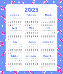 Calendars for 2023 with Christmas background.