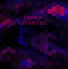 Dark Purple vector shining hexagonal background. Shining illustration, which consist of triangles. The textured pattern can be used for background.