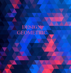 Multicolor pink, blue polygonal illustration, which consist of triangles. Geometric background in Origami style with gradient.