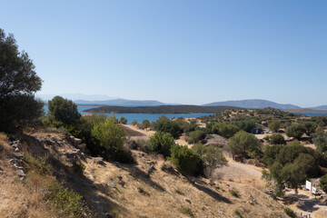 landscape with sky and clouds and sea
