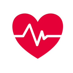 Serce z linią pulsu , zdrowie, kardiologia- ikona, ilustracja