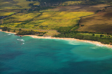Aerial view o coast of Maui, Hawaii.
