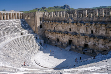 Ancient City of Aspendos and Ancient Theatre of Aspendos of Antalya, Turkey