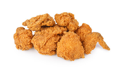 Fried chicken isolated on white background.