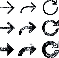 Arrow Vector Stamps &ndash; Set of arrows  stamp. Elements isolated on white background. Editable color. File EPS 10.