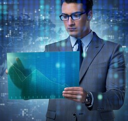 Businessman in online trading concept