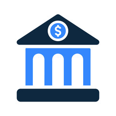 Business, office, bank building icon. Simple editable vector design isolated on a white background.