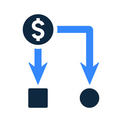 Cash flow, flowchart icon. Simple editable vector design isolated on a white background.
