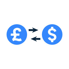 Currency exchange icon. Simple editable vector illustration.