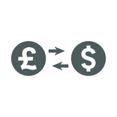 Currency exchange icon. Gray vector graphics.