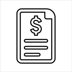 Certificate, price, agreement outline icon. Line art vector.