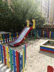 playground for children. kindergarten in the city courtyard