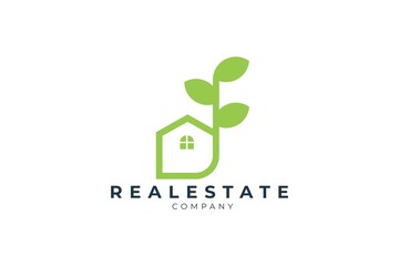 eco house logo design, real estate logo design template, mortgage logo, property logo