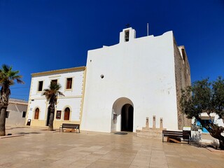 Formentera, Spain; 6th August 2021: the church of Sant Francesc in Formentera