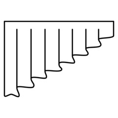 A curtain for a window with a diagonal. An element of interior decor. Vector icon, outline, isolated, 48x48 pixel.