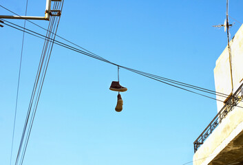 Shoes on Cable Blue Sky