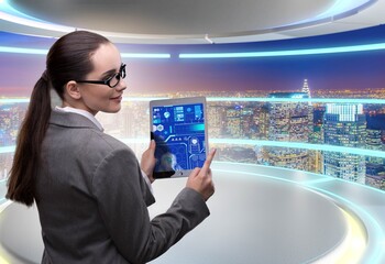 Businesswoman in online trading concept