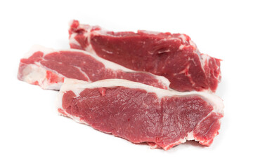 Beef slices on a perfect white background