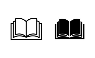 Book icons set. open book sign and symbol. ebook icon
