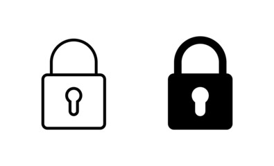 Lock icons set. Padlock sign and symbol. Encryption icon. Security symbol