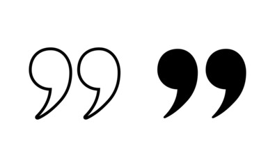 Quote icons set. Quotation mark sign and symbol