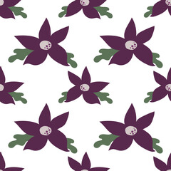 Fototapeta premium Tropical flowers pattern collection. Vector isolated elements on the white background.