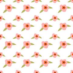 Tropical flowers pattern collection. Vector isolated elements on the white background.