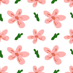 Fototapeta na wymiar Tropical flowers pattern collection. Vector isolated elements on the white background.
