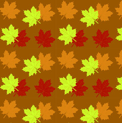 autumn maple leaves pattern in vector 
