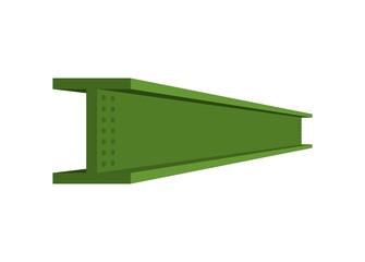 Steel girder in perspective view. Simple flat illustration. - obrazy, fototapety, plakaty