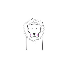 Lion icon isolated on white background. Trendy lion icon in flat style. Template for app, ui and logo, vector illustration
