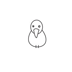 Bird icon isolated on white background. Trendy bird icon in flat style. Template for app, ui and logo, vector illustration