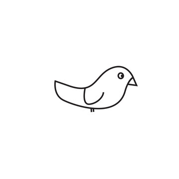 Bird icon isolated on white background. Trendy bird icon in flat style. Template for app, ui and logo, vector illustration