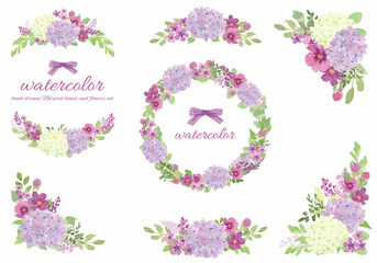 アジサイと薔薇のフレームセット