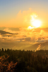 sunset in the mountains