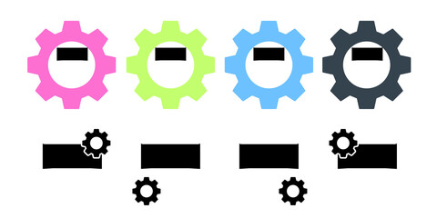 Ribbon vector icon in gear set illustration for ui and ux, website or mobile application