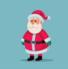 Happy Smiling Santa Claus Vector Cartoon Illustration