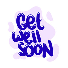 get well soon quote text typography design graphic vector illustration