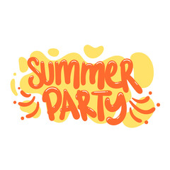summer party quote text typography design graphic vector illustration
