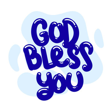 god bless you quote text typography design graphic vector illustration