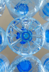 Close up photo of plastic bottles . Waste management concept.