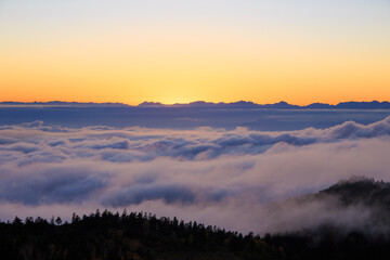 sunrise over the mountains