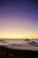 sunset over the mountains
