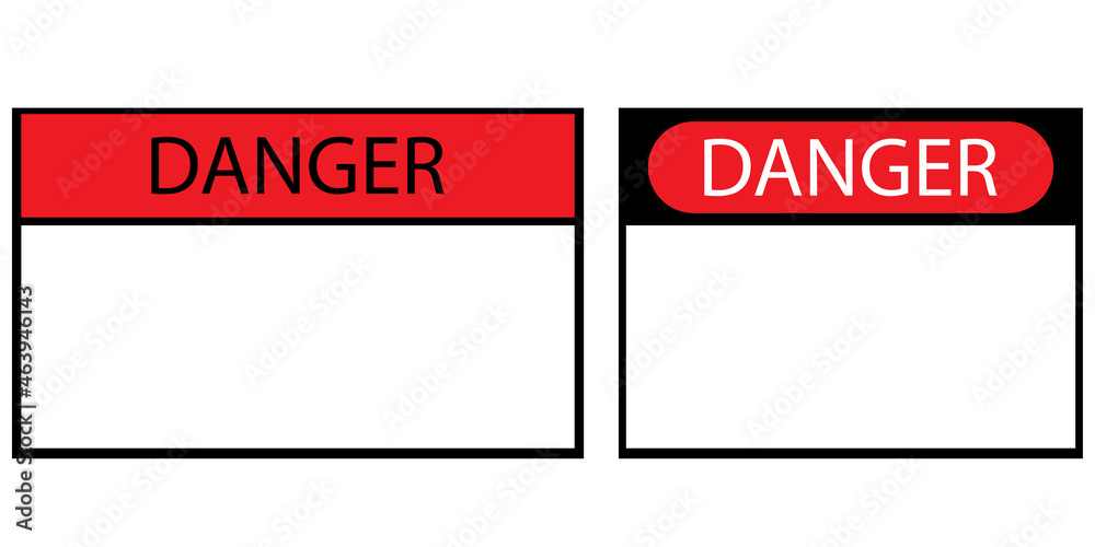 Aufkleber danger computer window set. warning frame. technology backdrop. dialog concept. vector illustration.