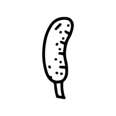 sausage on a stick line vector doodle simple icon