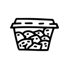 dried fruits box line vector doodle simple icon