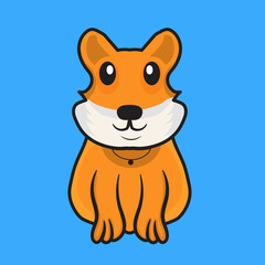 cartoon illustration of a sitting squirrel