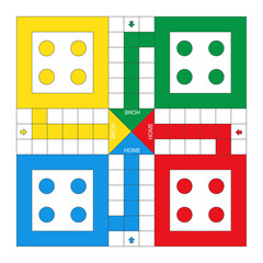 Ludo board game for printing with vector illustration